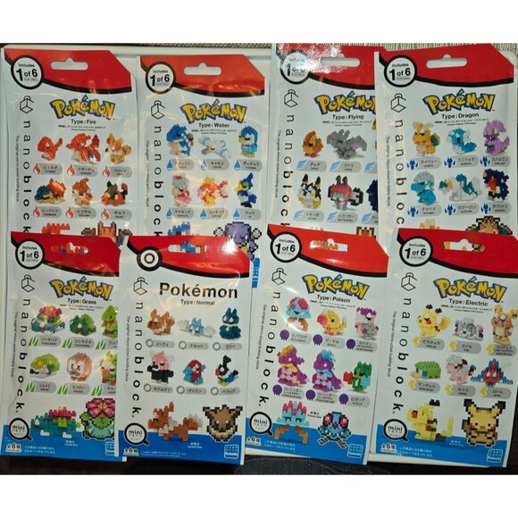 Lot of 8 Pokemon Nanoblock Packs (Japanese Version) - Picture 1 of 9